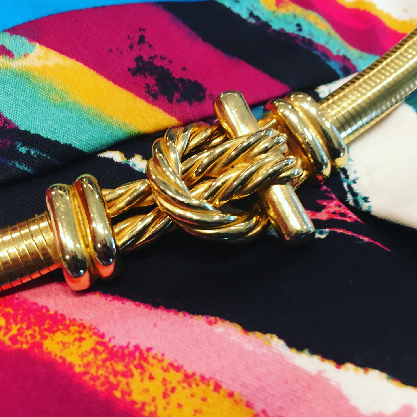 Vintage Brass Knotted Stretch Belt