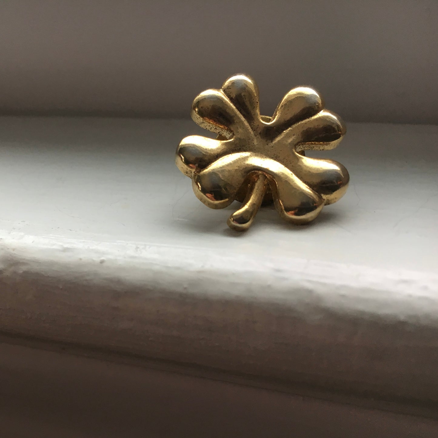 Petite Brass Shamrock Pin